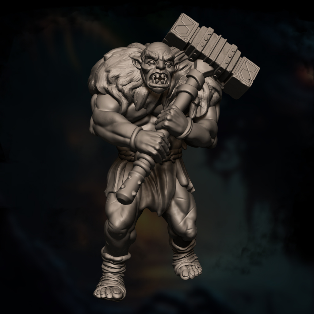 Frozen Giant Tyrant | Ice Demon Warlord | Winter Colossus | DnD 5e STL Miniature | 32mm Resin